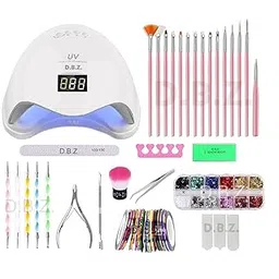 INENCE ® Nail Art Kit with UV LED Nail Lamp Gel Manicure Dryer Lamp, Acrylic Nails Gel Polishing Shape Tools Supplies Set, Manicure Pedicure Nail Files DIY Decoration-picture-45