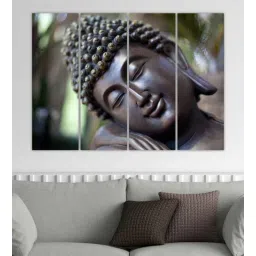 inephos Gautam Buddha Brown Wood Framed Spiritual Art Panel Set of 4-picture-17