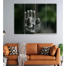 inephos Lord Ganeshaya Grey Wooden Framed Spiritual Art Panel Set of 4-picture-10