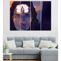 inephos Shiva Black Wood Framed Spiritual Art Panel Set of 4-picture-19