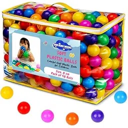 Infans Mini 8cm Kids Soft Plastic Balls for Pool Pit & Ocean Without Sharp Edges and Non-Toxic Plastics for Toddler Baby Play Tents & Tunnels Indoor (Multicolour, Pack of 48)-picture-15