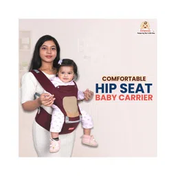INFANTSO 4-in-1 Adjustable Hip SEAT Baby Carrier Soft & Comfortable with Safety Belt, Multi-Utility Pockets and Wide Cushioned Straps - WINE RED-picture-23