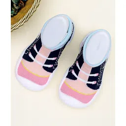 Infantso Candy Lace Anti-Skid Cotton Socks Shoes with Rubber Sole for Walking Babies & Toddlers - Pink-picture-26