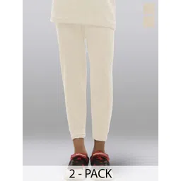 INFERNO Kids Cotton Pack of 2 Ribbed Mid-Rise Thermal Bottoms-picture-30