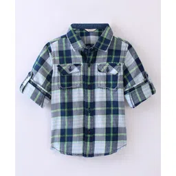 INFINITY Cotton Woven Full Sleeves Checked Shirt - Blue-picture-35