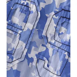 INFINITY Cotton Woven Full Sleeves Colour Splashed Shirt - Blue image 5