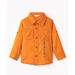 INFINITY Cotton Woven Full Sleeves Placement Text  Shirt - Mustard-picture-38