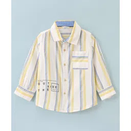 INFINITY Cotton Woven Full Sleeves Striped Shirt - White-picture-36