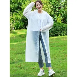 Infispace Hooded Breathable Waterproof Long Rain Jacket-picture-39