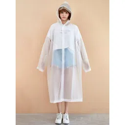 Infispace Hooded Breathable Waterproof Long Rain Jacket-picture-10