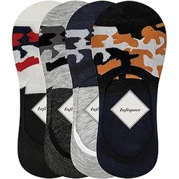infispace Men and Women Cotton Printed No Show Socks Loafers for Casual; Sports and Formal Wear (Multicolour; Free Size) - Pack of 4-picture-12