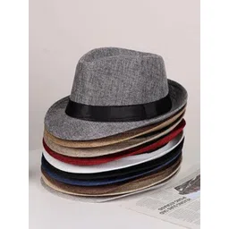 Infispace Men Grey Self Design Fedora Hat-picture-34