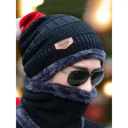Infispace Unisex Woollen Beanie With Neck Warmer-picture-40