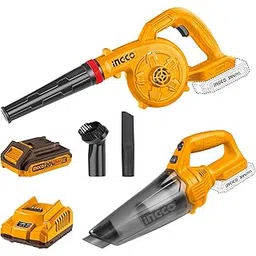 INGCO 20V Cordless Vacuum Cleaner and Blower Combo, 0.5L Dust Cup, 9kPa Suction, 18000RPM Blower, 2.7m³/min Airflow, Includes 2.0Ah Battery & Charger, Crevice Nozzle & Dust Brush for Home Car Cleaning-picture-11