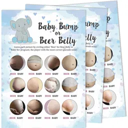 inkdotpot Baby Bump Or Beer Belly Ideas Baby Shower Gender Neutral Games Party Supplies Invitation Card-picture-12