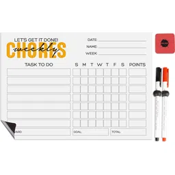 inkdotpot Magnetic Whiteboard Let's Get It Done Weekly Chore Chore Chart for Refrigerator-picture-19