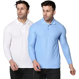 INKKR Full Sleeve Men's Solid Polo Neck T-Shirt Combo-picture-51