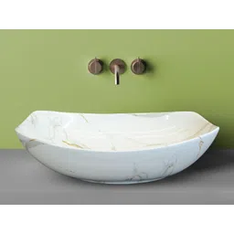 inlet Premium Designer Ceramic Wash Basin with Waste Pipe & Coupling set(34) (22*16*5)(M34) Table Top Basin-picture-21