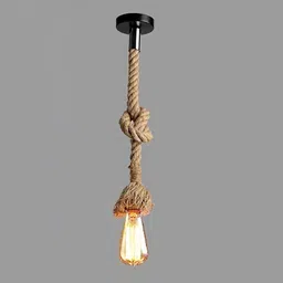 inllex Pendant Rope Wall Lamps Light, Retro Style Home Decor Items Holder Lantern Light Rod Jute Light Hanging Chain Rod-picture-19