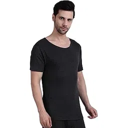 inner element Men’s Half Sleeve Thermal Top | Cotton Blend,Charcoal Grey, Stretchable Lightweight Pack of 1 Top-picture-35