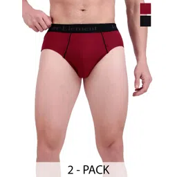 inner element Pack Of 2 Mid Rise Basic Briefs MEN_BRIEF_2PK_MAROON_BLACK_XS-image-8