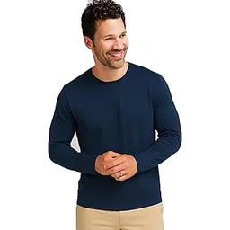 Men’s Round Neck Full Sleeve T-Shirt 100% Pure Cotton Combed Fabric Biowashed-image-45