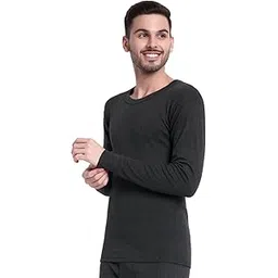 Men's Thermal Round Neck Top, Premium Streachable Winter Innerwear with Stay Warm & Stay Fresh Technology Charcoal Grey-image-43