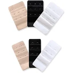 inner sense 2 & 3 Hook & Eye Bra Extenders- Black Skin White (pack of 6)-picture-14