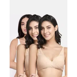 Inner Sense Black & Beige Full Coverage Maternity Bra - Pack of 3-picture-25