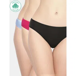 Inner Sense Black & Pink Plain Bikini Panty - Pack Of 3-picture-14