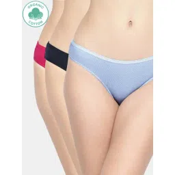 Inner Sense Blue & Pink Plain Bikini Panty - Pack Of 3-image-3
