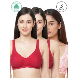 Inner Sense Maroon & Pink Full Coverage Bra - Pack of 3-picture-26