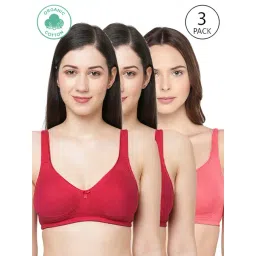 Inner Sense Maroon & Pink Full Coverage Bra - Pack of 3-picture-38
