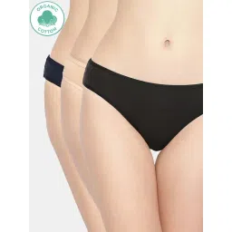 Inner Sense Navy & Beige Plain Bikini Panty - Pack Of 3-picture-26