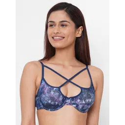 Inner Sense Navy Blue Printed Underwired Lightly-Padded Sustainable T-shirt Bra-image-33