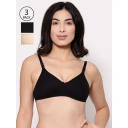 Inner Sense Nude-Coloured & Black Set of 3 Solid T-shirt Sustainable  Bra ISB100-Black_Black_Skin-picture-35