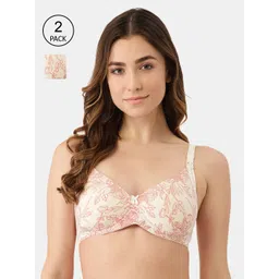 Inner Sense Off Pack of 2 White & Red Lightly Padded Organic Antimicrobial Maternity Bra-picture-25