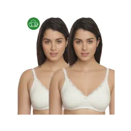 Inner Sense Organic Cotton Antimicrobial Laced Nursing Bra Pack of 2 - White-picture-13