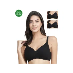 Inner Sense Organic Cotton Antimicrobial Nursing Bra Pack of 3 - Black-picture-42