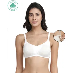 Inner Sense Organic Cotton Antimicrobial Soft Nursing Bra With Removable Pads - White-picture-24