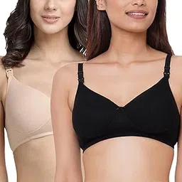 inner sense Organic Cotton Bamboo Nursing Bra for Women I Feeding Bra with Wire Free Design and Hook and Eye I Full Coverage Lightly Padded Maternity Wear (Combo Pack)-picture-26