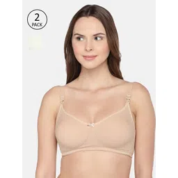 Inner Sense Pack Of 2 Beige & White Solid Non-Wired Non Padded Sustainable Maternity Bra IMB005F_5A-picture-31