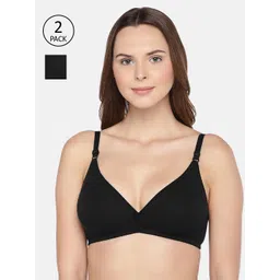 Inner Sense Pack Of 2 Black Organic Cotton Antimicrobial Sustainable Supportive Stitch Bra ISBC099-picture-23