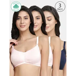 Inner Sense Pink & Navy Full Coverage Maternity Bra - Pack of 3-picture-12