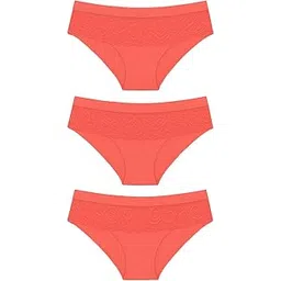 innermuller Hawty Shotty Women’s Panty | Cotton Blend Mid-Rise Bikini with Lacy Design, Seamless Panty Combo Pack of 3-picture-48