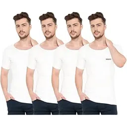 innero Men's Vest with Sleeves | Cotton Half Sleeve Round Neck Vest, Baniyan, Ganji, Undershirt (White)-picture-55