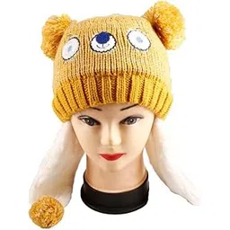 innovationthestore Innovation the store Unisex Tan Woolen / Winter Cap, Fits 4 15 Years Hk09Tan-picture-36