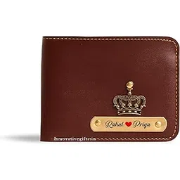 innovative gifts Men's Personalized Wallet I Customized Slim Stylish Leather Purse with Name & Charm I Unique Birthday Anniversary Gift for Men Boy Love Husband Employees Clients - Brown-picture-20