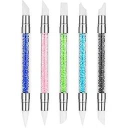 INOG 5Pcs Silicone Brush For Nail Art Silicone Tools For Nails Silicone Rhinestone Nail Polish Carving Pen Silicone Head Nail Art Brushes-picture-10