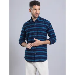 INOS Men Semi Slim Fit Multi Stripes Striped Casual Shirt-picture-27